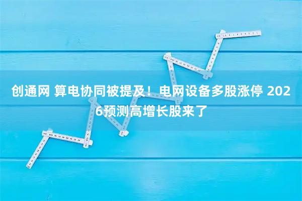 创通网 算电协同被提及！电网设备多股涨停 2026预测高增长股来了